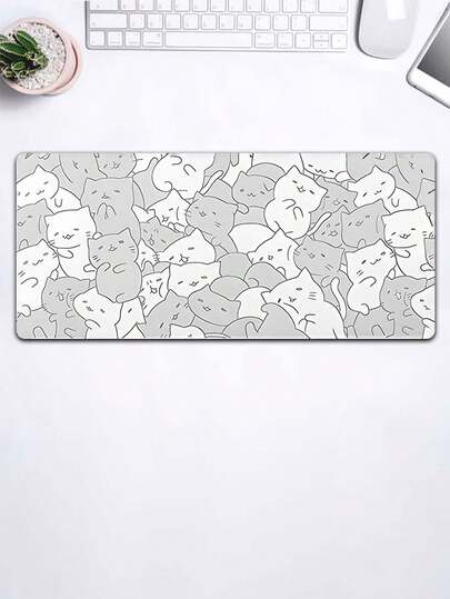 SHEIN 1 件装鼠标垫桌垫大号电子竞技桌垫防滑橡胶底座缝边桌垫适用于办公室家居礼物男女