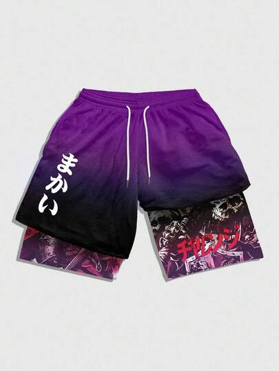 Anime Short décontracté d'été pour homme, style mode ample avec cordon de serrage, personnalisé pour l'extérieur