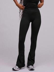 Musera Sport Leginsy z wysokim stanem, modelujące pośladki, rozszerzane, do padla, tenisa, pickleballa, siłowni, fitnessu, jogi i pilatesu, na co dzień - Czarne - Zobacz 2