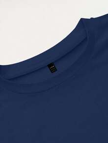 INAWLY 2pcs Women Heart Embroidery T-Shirt & Striped Heart Print Pants Set - Royal Blue - View 7