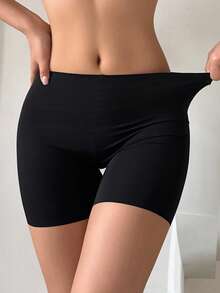 DAZY Ropa interior moldeadora de cintura alta de unicolor y de peso ligero para mujeres - Negro - Ver 3