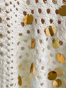 Soleia 女式彩色亮片装饰露背上衣和迷你裙两件套 - 白色 - 查看 7