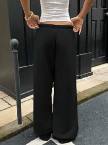 Muchica Women's Casual Loose Front Tie Sweatpants, Suitable For Everyday Wear And Back To School Season, Autumn/Winter Women's Sportswear,Fall