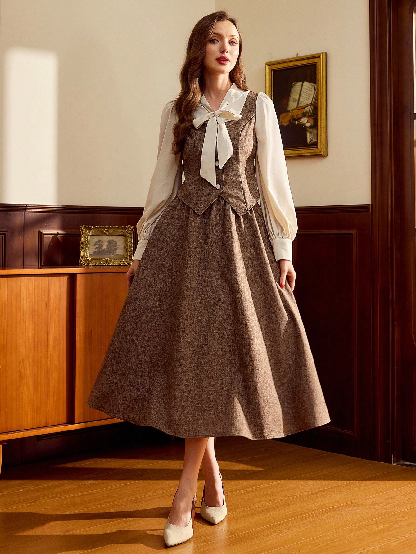 Vintamour طقم كلاسيكي أنيق بطراز الكلية للنساء مكو...