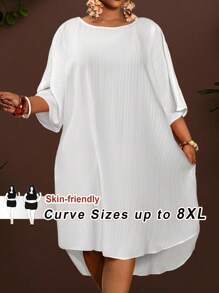 SHEIN CURVE+ 2025年新款狂欢/复活节女装、复古风女装、乡村演唱会服装、外出服装、仙女风、节日服装、热带度假女装、夏季女装、夏季狂欢/乡村/海滩度假服装/海滩服装/海滩装 - 白色 - 查看 7