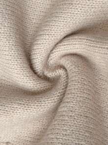 Chiquease Off Shoulder Chain Metal Design Long Sleeve Sweater, Fashionable - Apricot - View 7