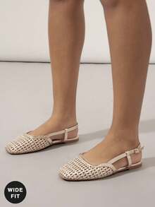 SHUZIA Women's Wide-Fit Round Toe Comfort Brained Soft PU Slip On Flats