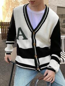 Claim Dot 男士休闲拼色拼布开衫，春秋 - 彩色 - 查看 7