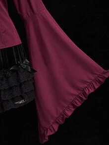 Sunspun 万圣节大码衬衫 - 酒紅色 - 查看 3