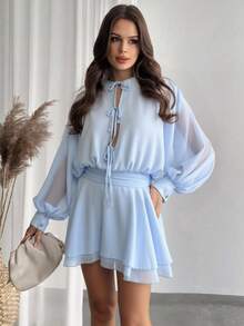 Firerie Women Mini Dresses,Graduation,Graduation Dresses For Women,Back To School Dress, Fall Women Clothes, Old Money, Office Outfits For Women - Baby Blue - View 9