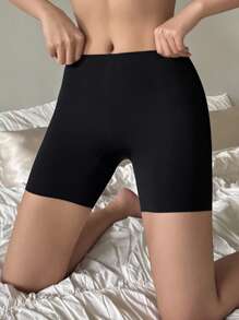 DAZY Ropa interior moldeadora de cintura alta de unicolor y de peso ligero para mujeres - Negro - Ver 4