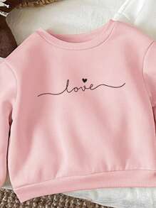 SHEIN Happikins 三件套女童休闲简约爱心图案加厚保暖长袖连帽衫，黑色、白色、浅粉色，适合秋冬季节穿着。 - 彩色 - 查看 4