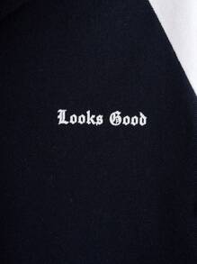 RueChic 男士插肩袖字母印花休闲常规款 Polo 衫