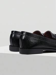 MOTF 新款法式复古纹理PU皮革流苏方头平底女鞋，黑色百搭休闲轻便耐磨防滑舒适单踏板高端女鞋