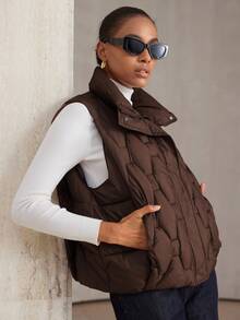 Aveloria Modichic Women's Quilted Lightweight Padded Vest, Short Style, New Arrival, Versatile, Autumn/Winter, Sleeveless, Fitted, Jacket