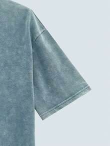 MODCRASH Men's Fun Printed Drop Shoulder T-Shirt, Streetwear, Graphic Tee - Blue - View 5