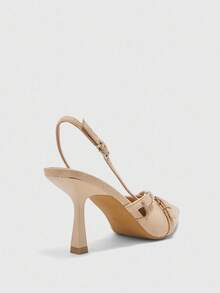 CUCCOO BIZCHIC Cuccoo Women's Fashion V-Cut Strap High Heel Pointed Toe Pumps - Apricot - View 8