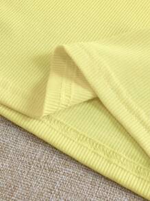 INAWLY Plus Size Women Lemon Embroidery Decor Round Neck Tank Top - Yellow - View 6