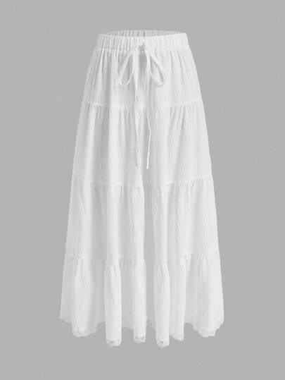 SHEIN EZwear Falda casual de múltiples capas tipo pastel, adecuada para el verano