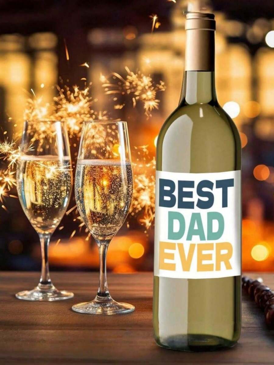 4Pcs/12Pcs/ Funny Birthday Wine Bottle Label For Him Elder, Rude Birthday Wine Stickers For Dad And Grandpa, Wine Bottle Stickers For Party Decoration - Multicolor - View 1