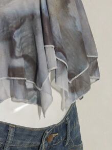 SHEIN ICON T-shirt décontracté fendu imprimé pour femmes - Multicolore - Voir 9