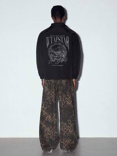  MODCRASH 男士时尚街头风长袖翻领印花休闲夹克外套，秋冬款，街头风夹克，秋季