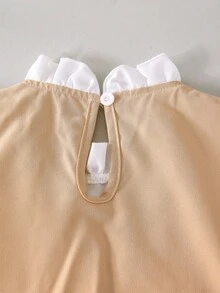 2 pezzi/set Camicia a maniche lunghe, gilet e minigonna stile scolastico dolce rosa per ragazze, adatto per la scuola, uscite casual e occasioni di festa - Multicolore - Visualizzare 4