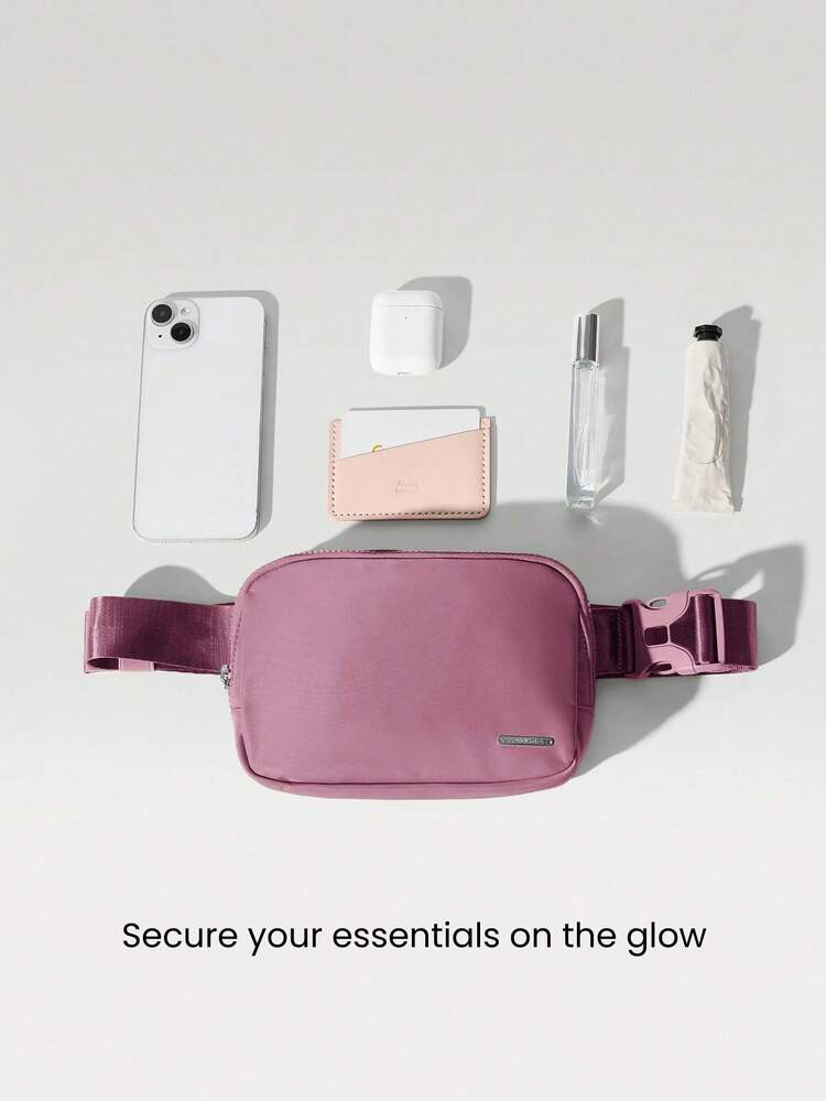 1L Zipper Everywhere Belt Bag Water Repellent Waist Crossbody Bags With Adjustable Strap Fall Winter