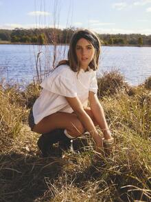 Aralina Fall/Winter Chic Poplin Broderie Detail Puff Sleeve HIgh Neck Short Sleeve Ruffle Shirt Perfect For Office Outfits For Women And Christmas Day Fairycore Flowy Babydoll Top Elegant Top For Vacation And Festival Outfits - White - View 7