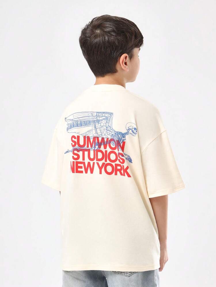 Oversized T-Shirt With Temple Skeleton Back Print