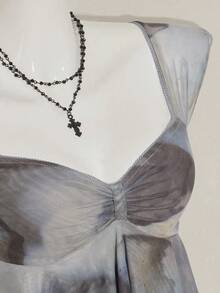 SHEIN ICON T-shirt décontracté fendu imprimé pour femmes - Multicolore - Voir 8