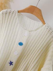 CosyJoli Cardigan tricoté asymétrique avec boutons, mode pour l'extérieur et les déplacements, tailles grandes - Beige - Voir 3