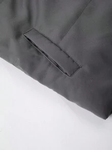 Tween Boy Outdoor Sports Casual Hooded Zipper Padded Coat, Creative Niche Design, Suitable For Snowy Weather, Dark Grey, Autumn/Winter Fall