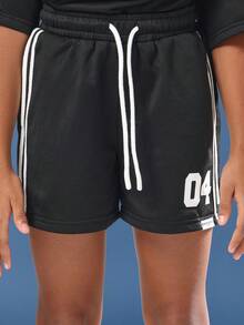 SUMWON Off Shoulder Varsity Crop Top And Shorts Sportswear Matching Set With Number Print Summer Loungewear Co Ord Two Piece Outfit