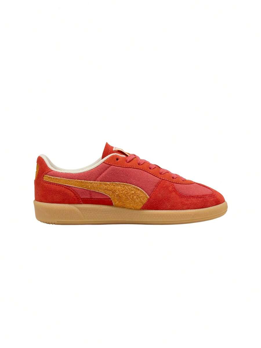 Puma Palermo Weathered Unisex Casual Sneakers Red Fire/Dark Poppy 401722 - Red - View 1
