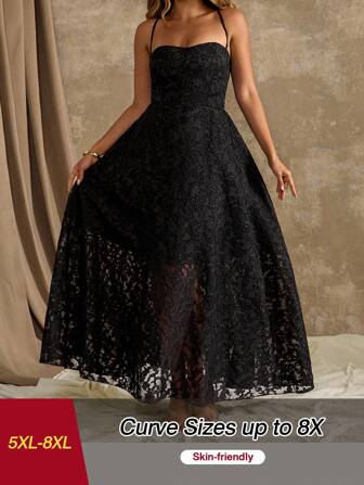 SHEIN CURVE+ 大码女士优雅蕾丝连衣裙