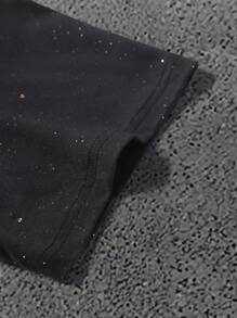 Manfinity EMRG Men's Casual Silver Foil Slogan Print Short Sleeve T-Shirt, Summer - Black - View 5