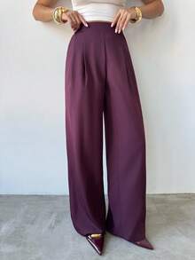 Firerie Pantalon ample plissé à jambes larges pour femmes