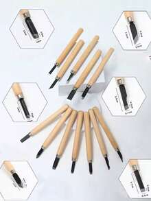 1 件 3 件 6 件 8 件 专业木雕套件木柄雕刻工具工艺刀精密铬钒凿子人体工程学握把多功能木工工具套装适用于 DIY 工匠木匠爱好者家庭工作室圣诞礼物木工雕塑削木 - 原木色 - 查看 5