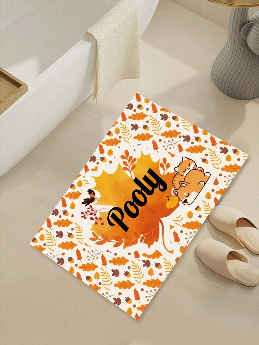1 Thảm nhà tắm có chữ cá nhân hóa, Thảm nhà tắm thấm nước nhanh khô có mặt sau bằng cao su chống trượt, Trang trí phòng tắm chung cư, ký túc xá hiện đại, Thiết kế ngày lễ - Nhiều màu - Xem 1