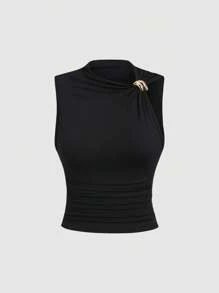 Sweetra Women's Ruched Fitted Summer Top - Multicolor - View 3