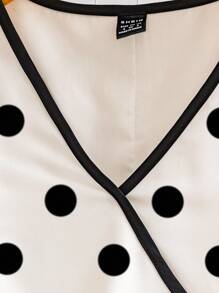 GlowEve Váy mùa hè thanh lịch cổ chữ V không tay nhún eo in họa tiết chấm bi - Nhiều màu - Xem 3