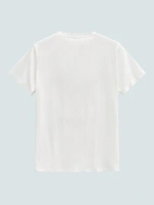 Modcrash 男士休闲赛车图案印花T恤 - 白色 - 查看 2