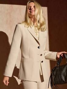 Bóhologie Women's Beige Blazer And Trousers Suit Set - Beige - View 5