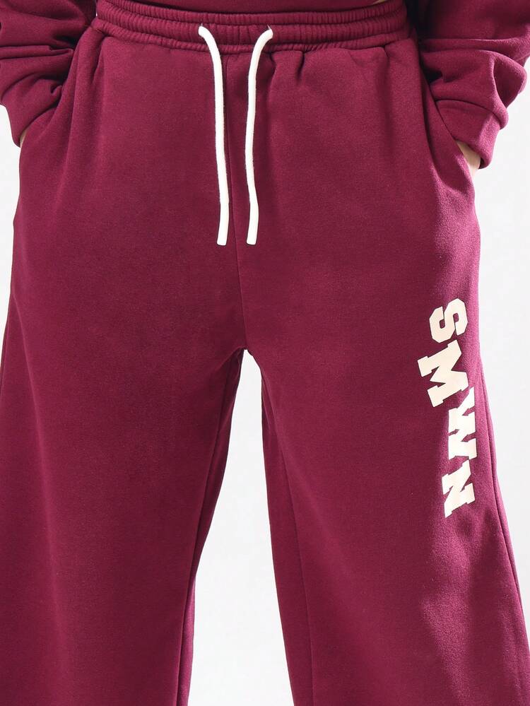 Hooded Pullover With Wide Leg Sweatpants Set