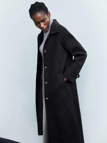 Maija Palton simplu, casual, cu un singur nasture, pentru femei, toamnă/iarnă