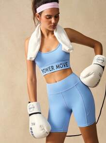 VARSIVA Bộ đồ tập luyện cho nữ gồm 3 món áo crop top, áo ba lỗ và quần short, bộ đồ thể thao dành cho nữ - Nhiều màu - Xem 7