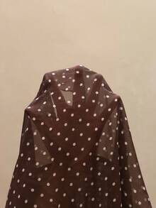 Opulessa Women's Brown And White Polka Dot Halter Backless Blouse,Summer Casual Beach Vacation Holiday,Ring Connected Neck Elegant Party Chic Club Wear - Coffee Brown - View 6