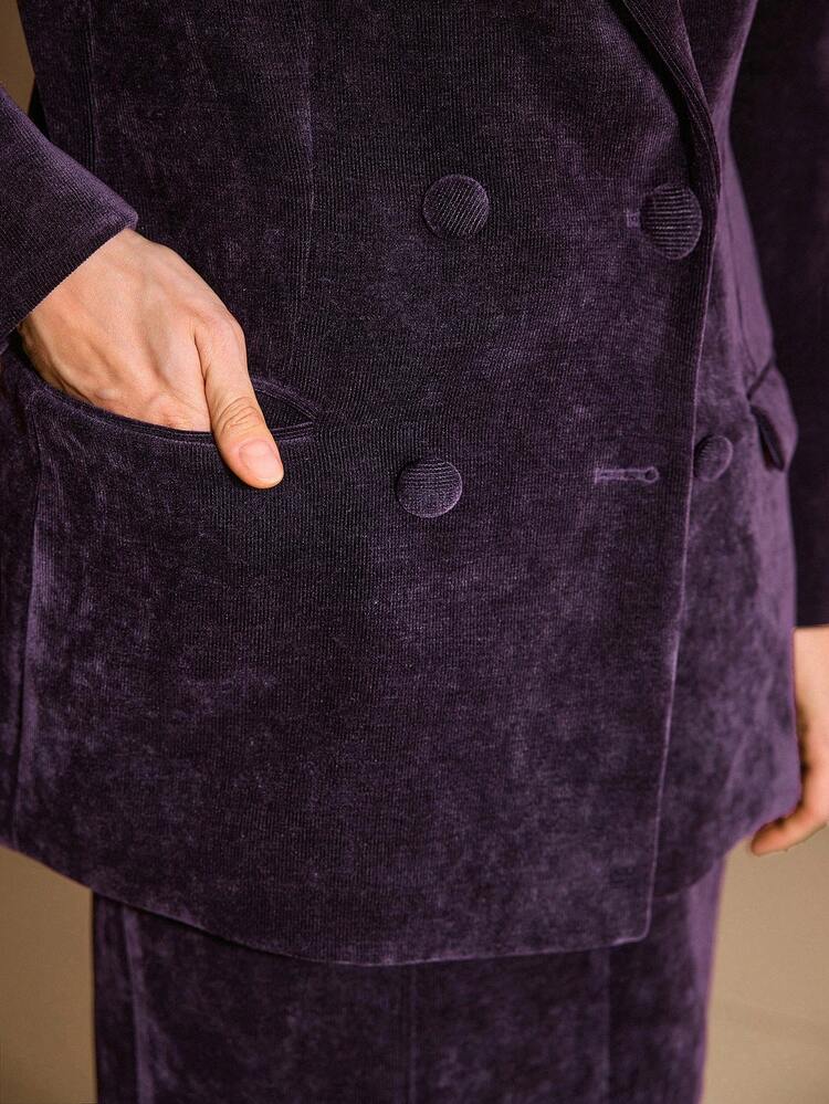 WOMEN'S CHENILLE DOUBLE-BREASTED BLAZER, AUTUMN/WINTER