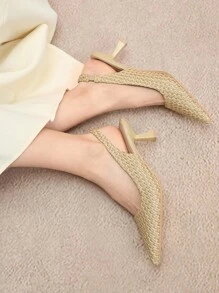 Sandalias de tacón alto con espalda abierta y estilo sexy para mujer, para verano - Amarillo - Ver 6